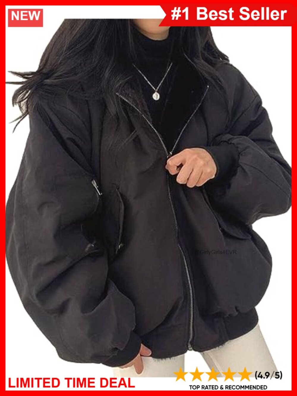 Reversible Fleece Lined Zip Up Hooded Jacket Warm Cocoon Coat